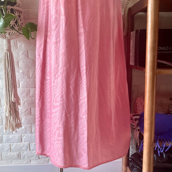 Vintage Designer Fernando Sanchez Pink Ornate Lace Detail Maxi Slip Dress Gown - Picture 12 of 15